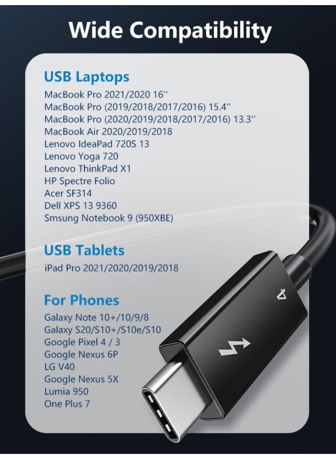 كابل تايم كابل ثندربولت 4، USB-C إلى USB-C، يدعم دقة 8K بمعدل 60 هرتز - Image 2